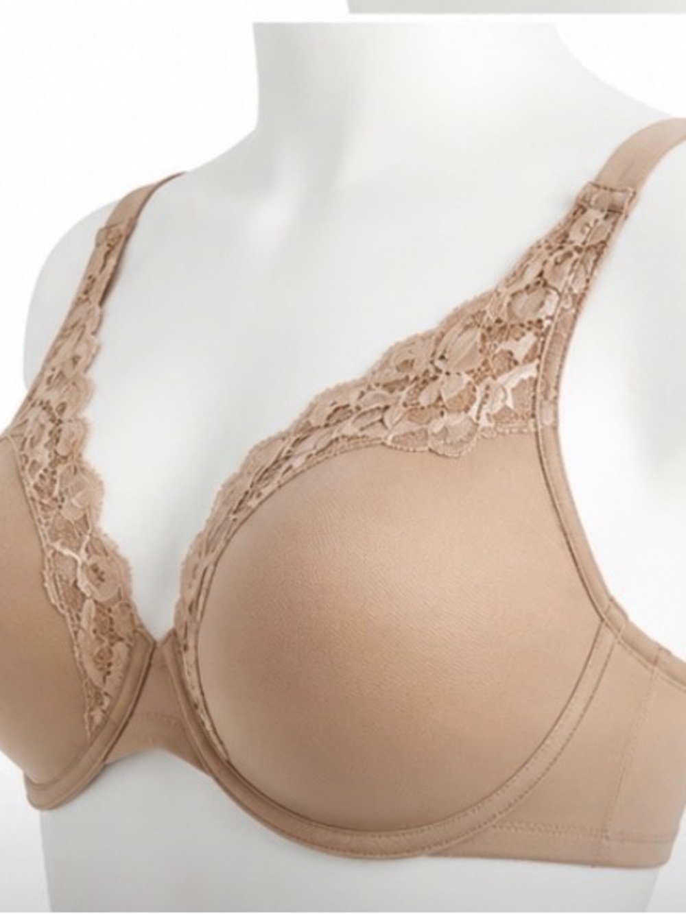 Bali. NWT! Nude Lace Trim Underwire Bra